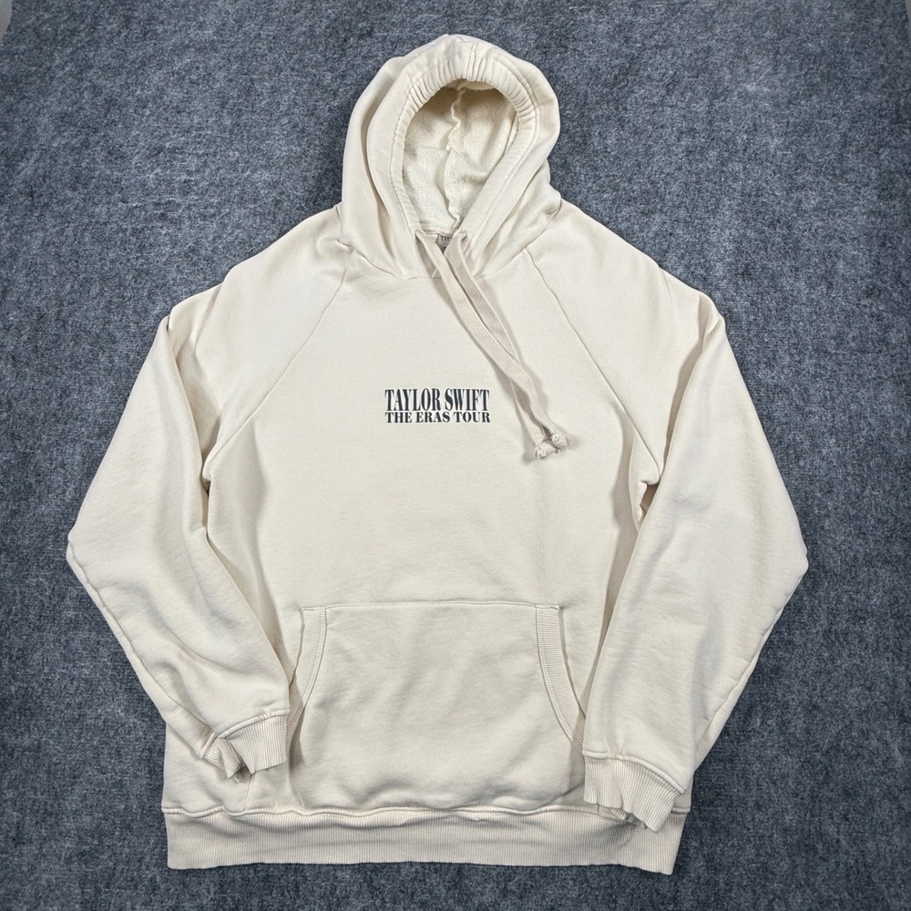 Taylor Swift The Eras Tour Hoodie Unisex L Cream Photo Collage Official NWOT